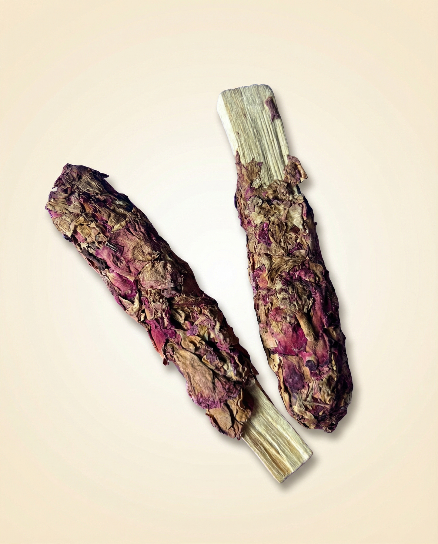 Palo Santo Dipped in Rose Petals