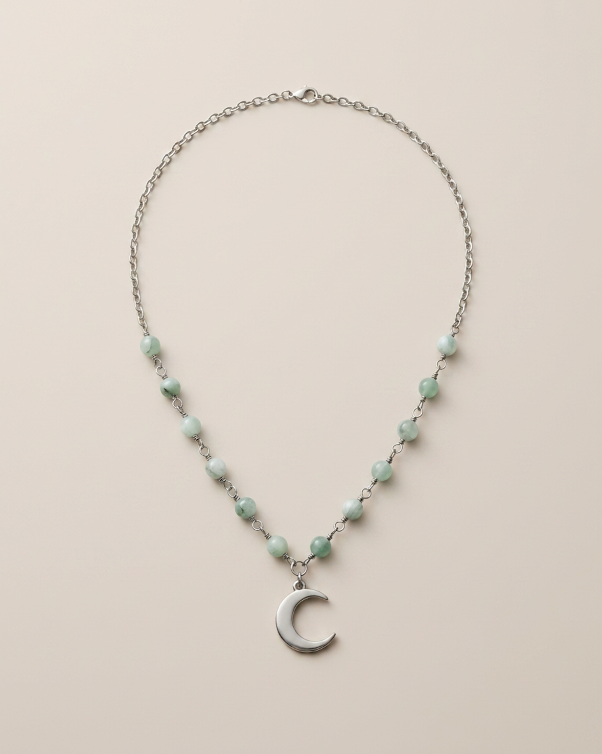 Moon | Green Moonstone | Silver | Necklace