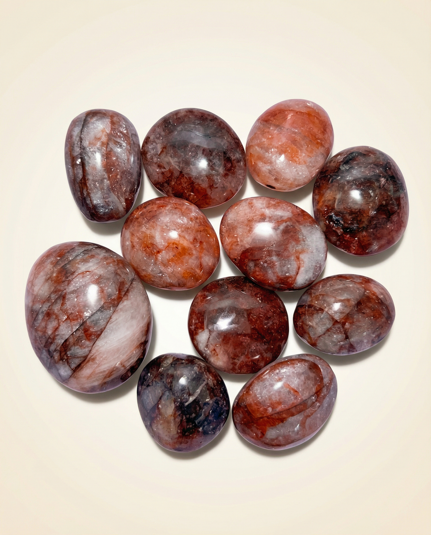 Fire Quartz Palm Stones