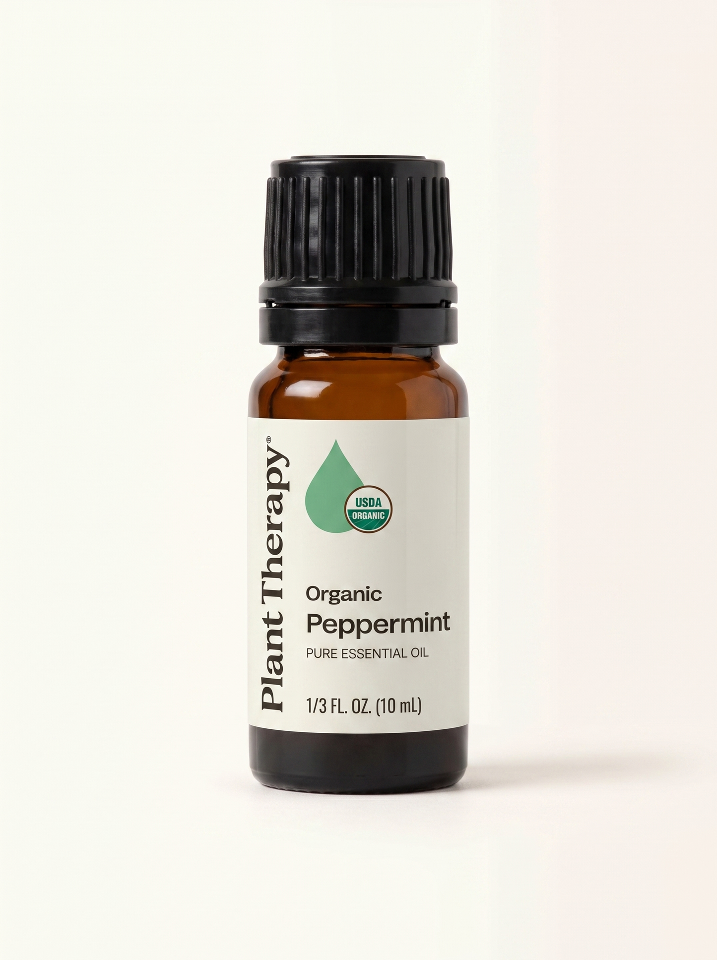 Bottle of organic peppermint essential oil