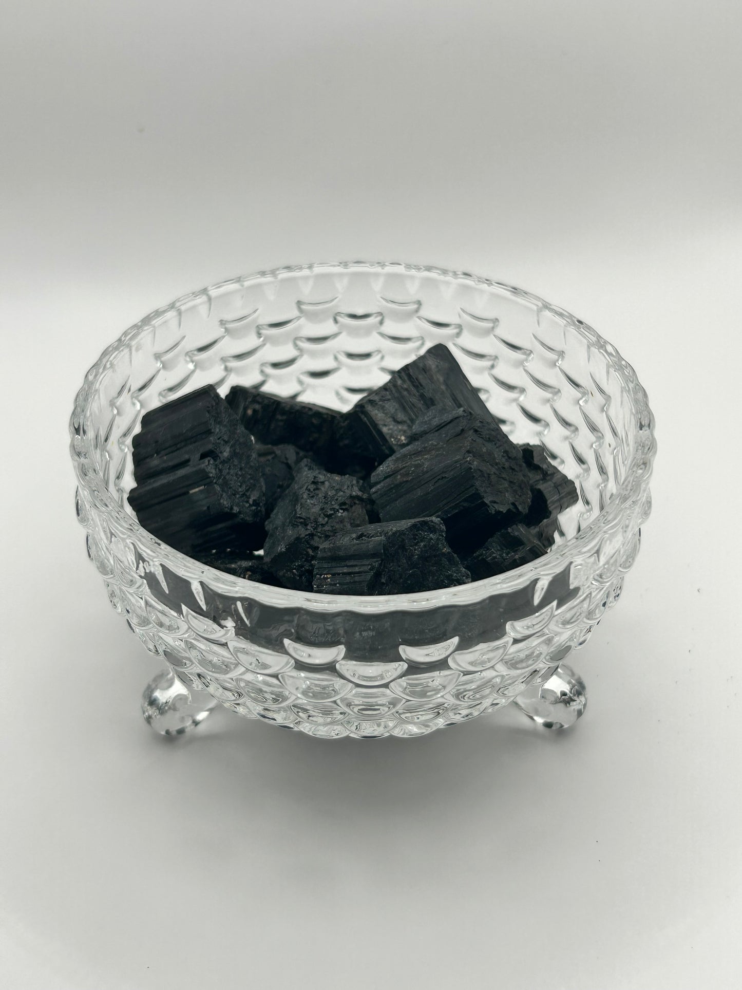 Raw black tourmaline specimen