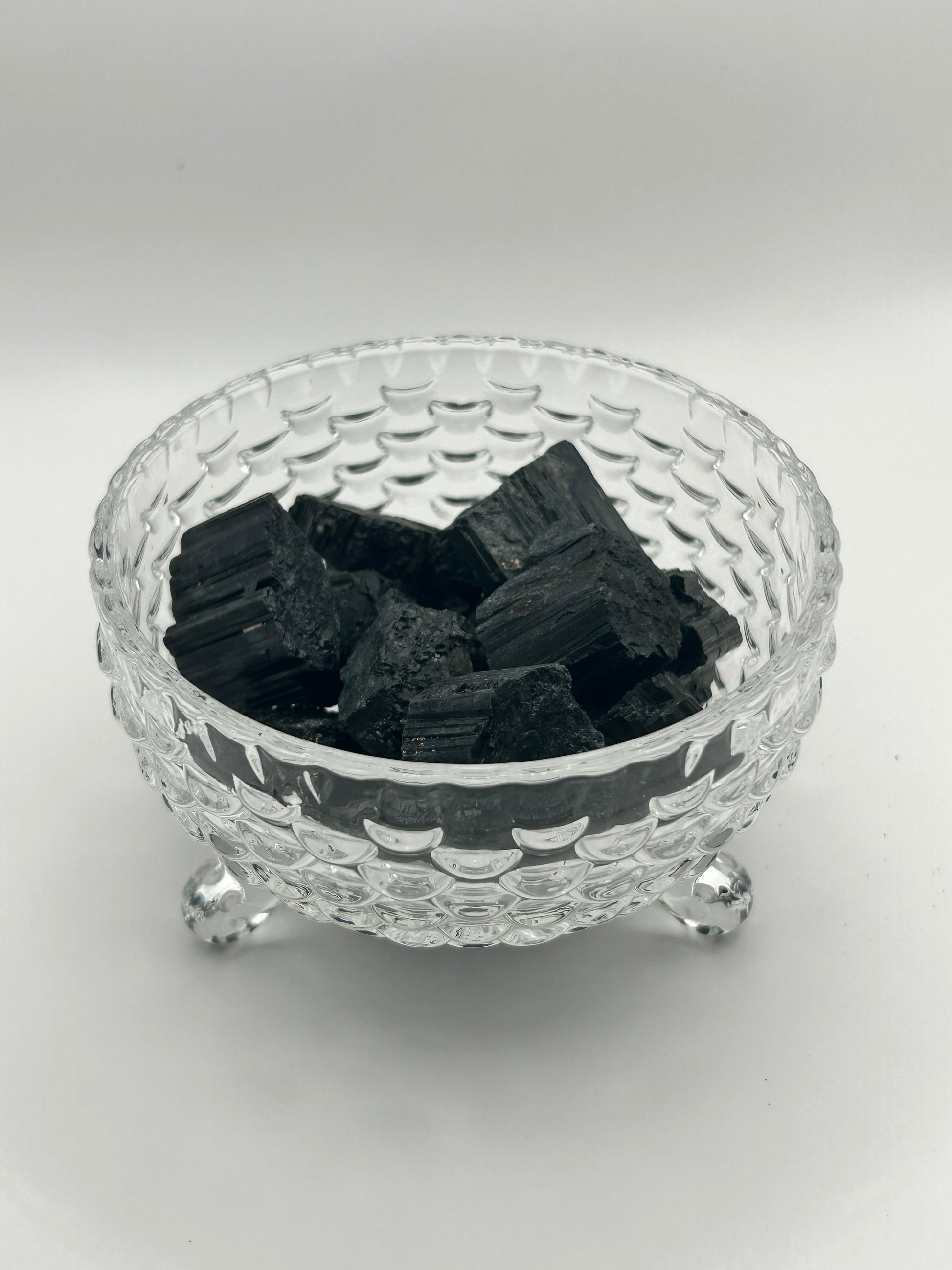 Raw black tourmaline specimen