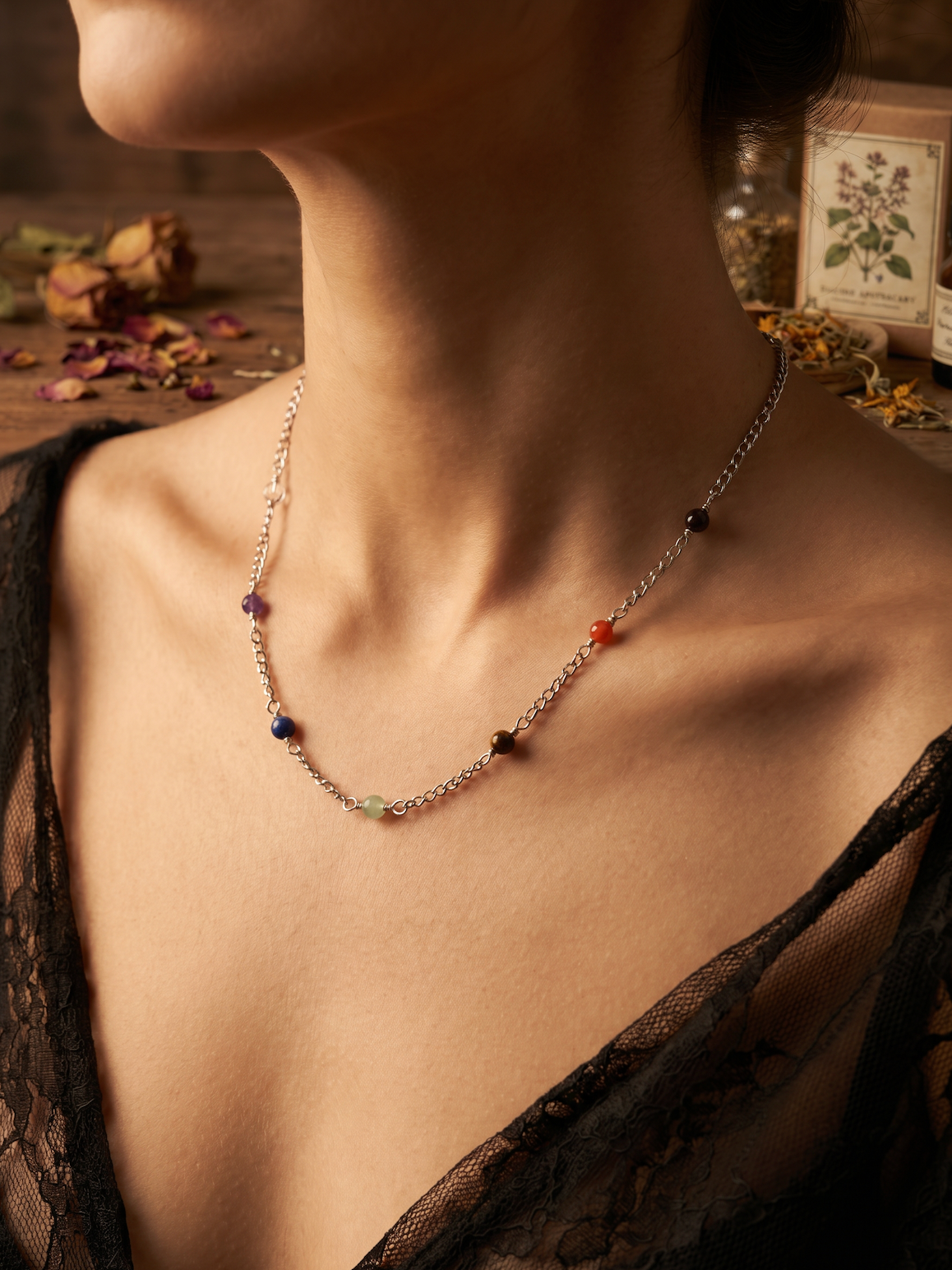Silver Chakra Necklace