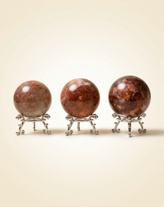 Fire Quartz mixed with Moonstone | Spheres