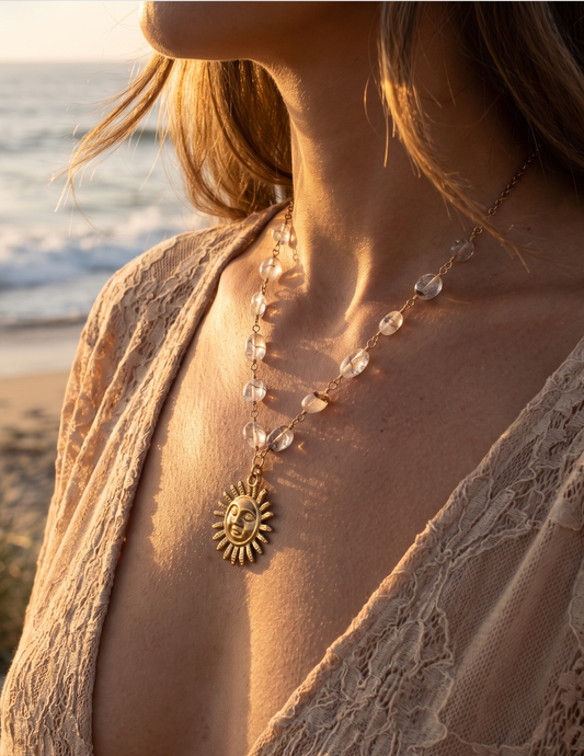 Sun | Rutile Quartz | Gold | Necklace