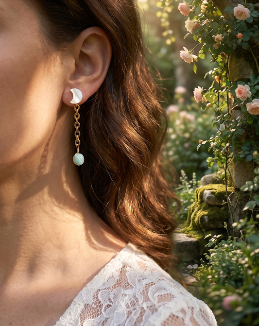 Pearl Moon | Gold | Earrings