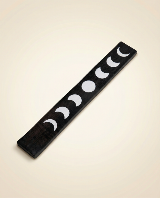 Black Wooden Moon Phase Incense Burner