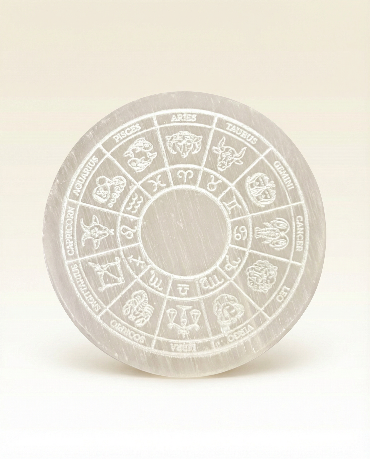 Selenite Zodiac Plate