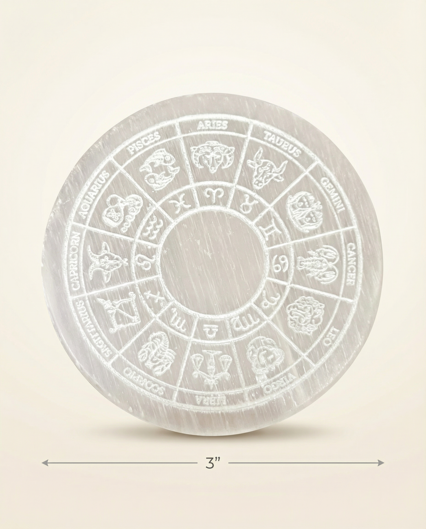 Selenite Zodiac Plate