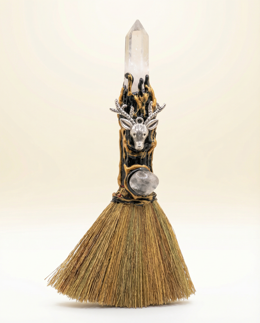 Clear Quartz Altar Broom