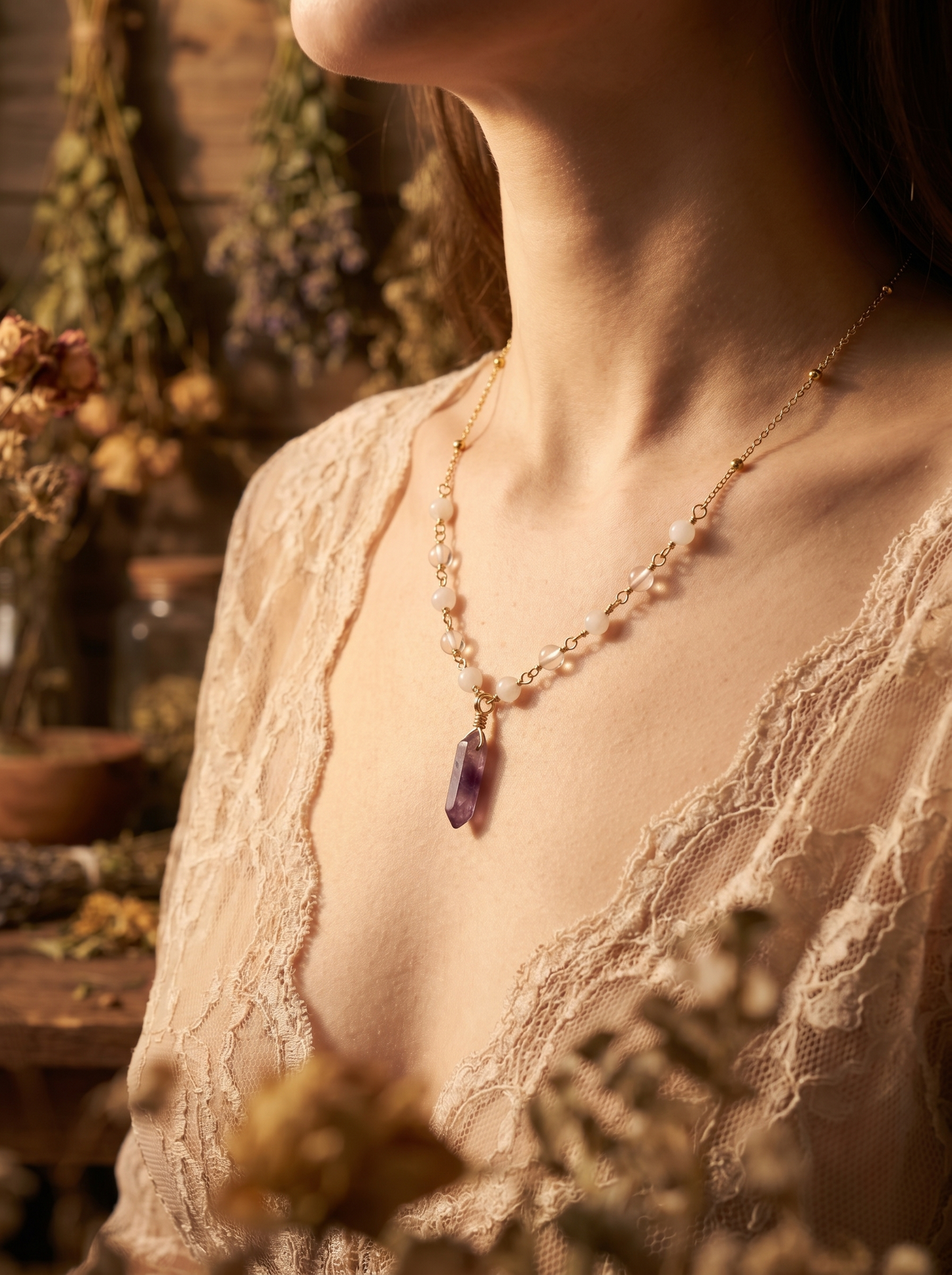 Amethyst Pendant Necklace