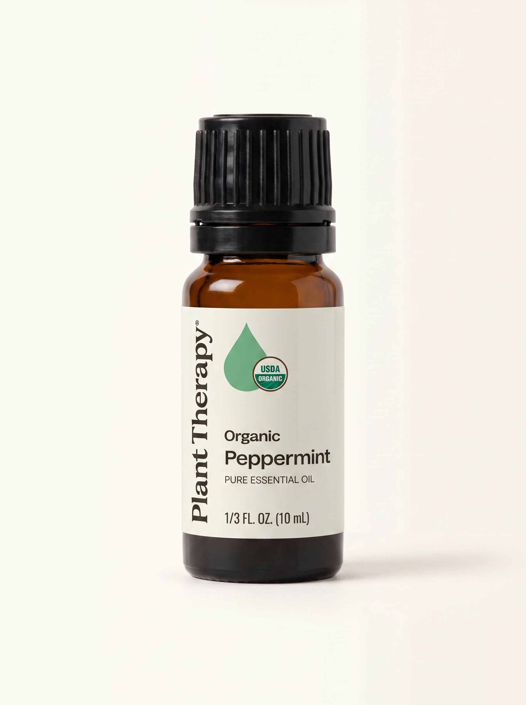 Bottle of organic peppermint essential oil