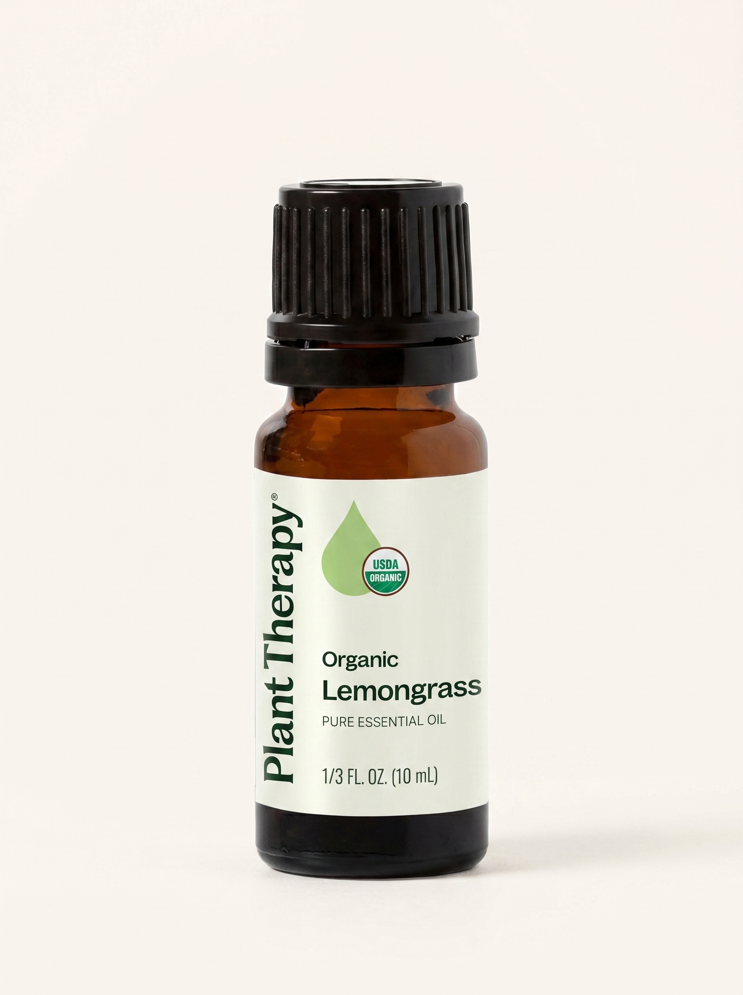 Bottle of organic lemongrass essential oil
