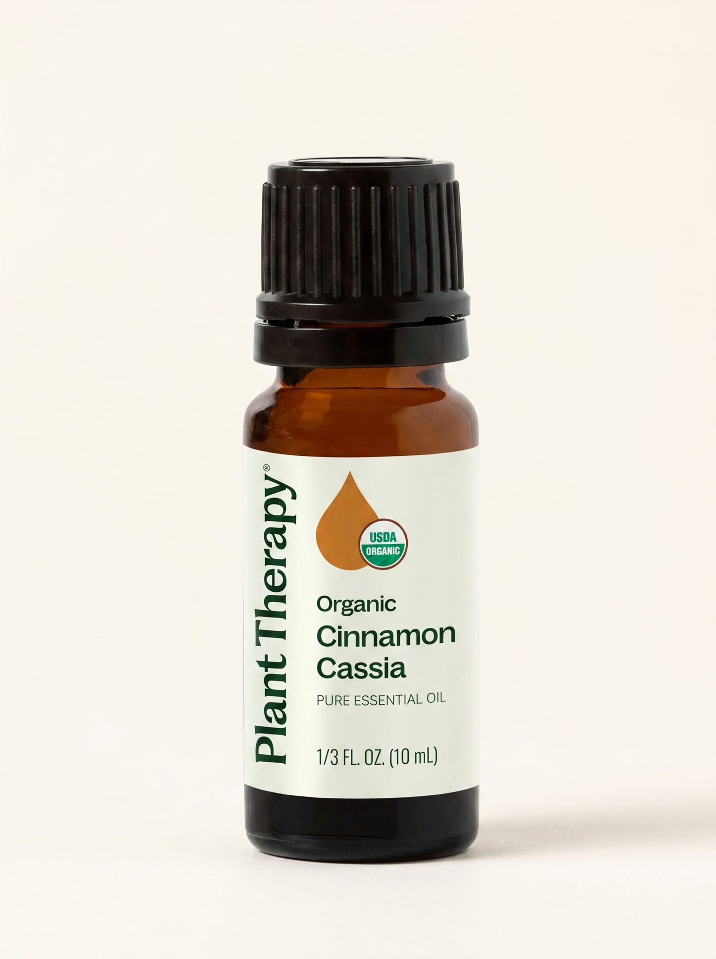 Bottle of organic cinnamon essential oil