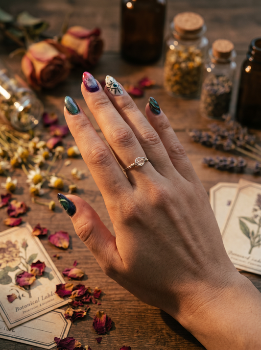Clear Quartz Silver Wire Ring